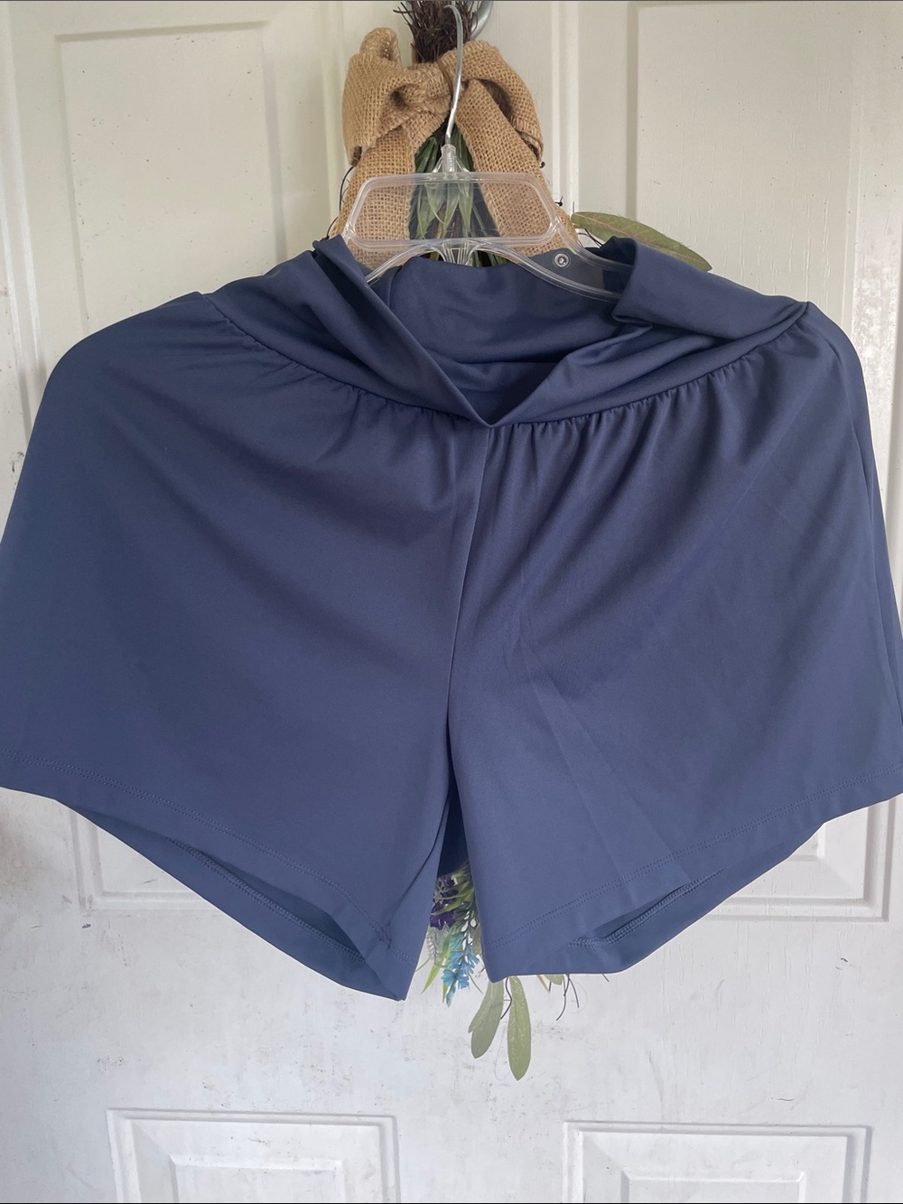 Women’s Navy Athletic Shorts with Elastic Waistband